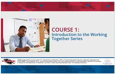 Screenshot of Working together CADRE course in English